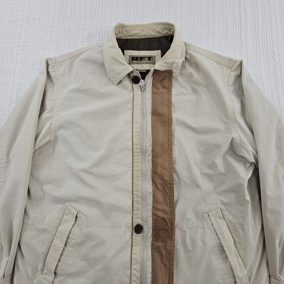 RFT by Rainforest Full Zip Utility Jacket Men's XL Beige Fully Lined EUC Vented - Picture 5 of 16